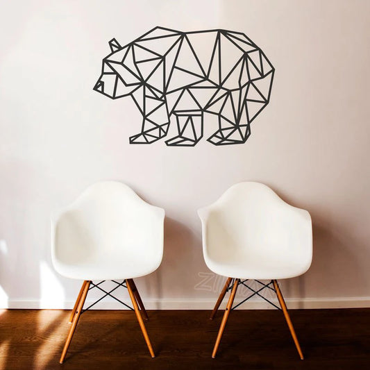 Cute Geometric Bear Wall Decal Living Room Home Decor Vinyl Woodland Animal Wall Stickers Kids Teens Rooms Office Decorate Z642