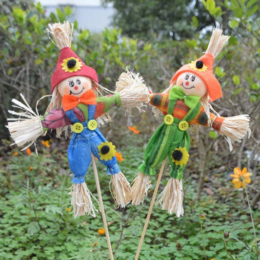 1PC Halloween Scarecrow Decoration 40CM Fall Harvest Scarecrow Thanksgiving Standing Scarecrow Decor for Autumn Garden Yard Deco