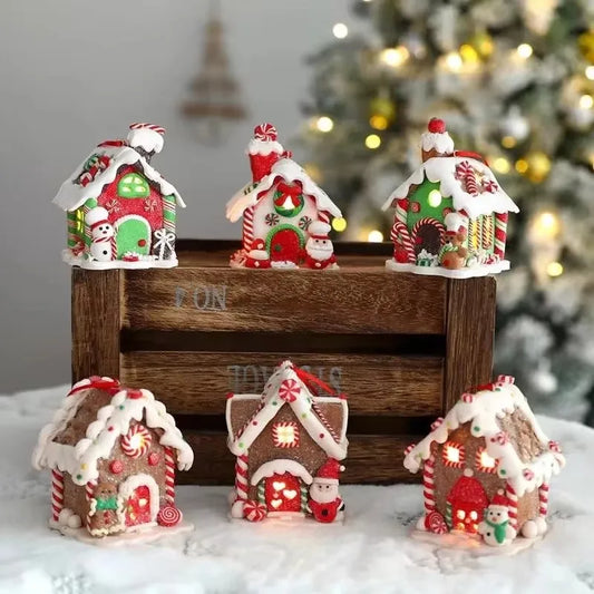 Christmas Gingerbread Small House Pendant Creative Xmas Tree Decorantions Hanging Ornament New Year Gift Home Decor 2024