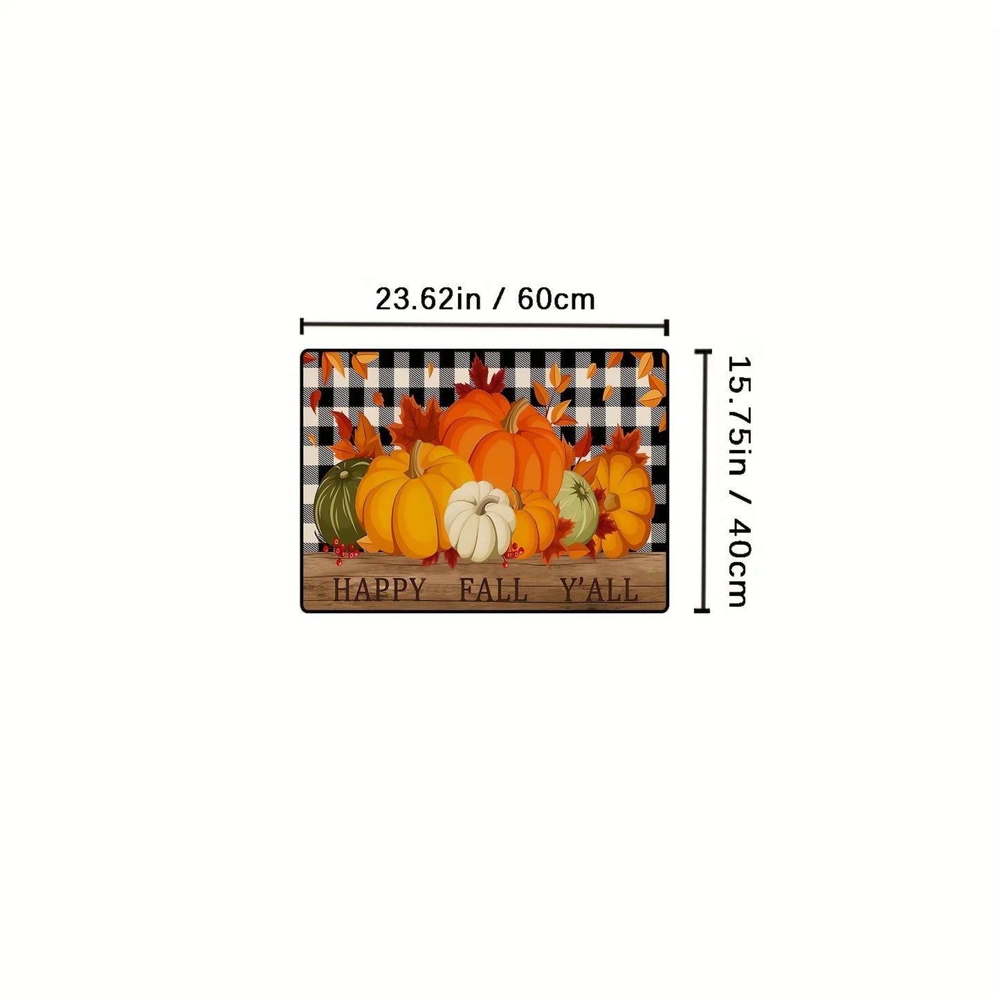 "Happy Fall Y'All" Thanksgiving Pumpkin Plaid Doormats Autumn Maple Leaf Kitchen Carpets Washable Balcony Hallway Non-slip Rugs